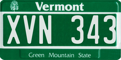 VT license plate XVN343