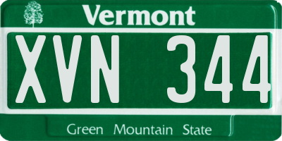 VT license plate XVN344