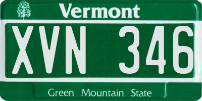 VT license plate XVN346