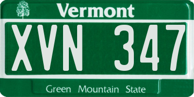 VT license plate XVN347