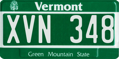 VT license plate XVN348