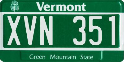 VT license plate XVN351