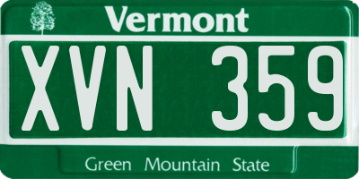 VT license plate XVN359