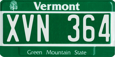 VT license plate XVN364