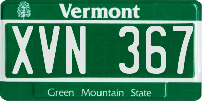 VT license plate XVN367