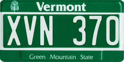 VT license plate XVN370