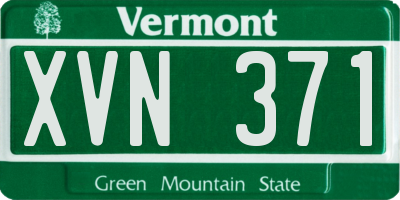VT license plate XVN371