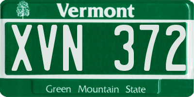 VT license plate XVN372