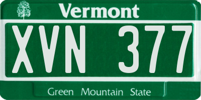 VT license plate XVN377