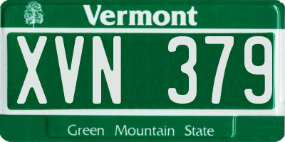 VT license plate XVN379