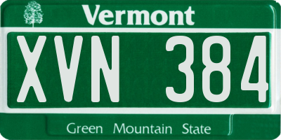 VT license plate XVN384