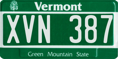 VT license plate XVN387