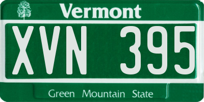 VT license plate XVN395