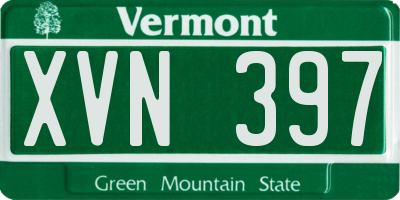 VT license plate XVN397