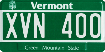 VT license plate XVN400