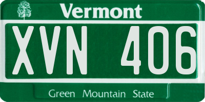 VT license plate XVN406