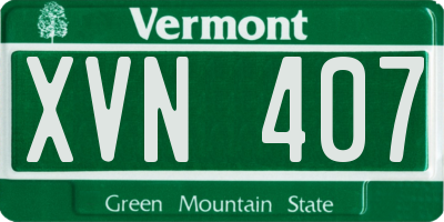 VT license plate XVN407