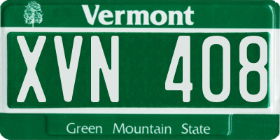 VT license plate XVN408