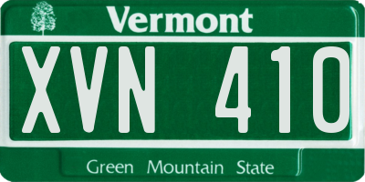 VT license plate XVN410