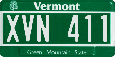 VT license plate XVN411
