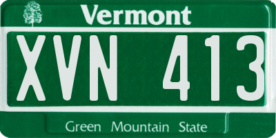 VT license plate XVN413