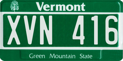 VT license plate XVN416