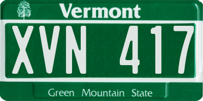 VT license plate XVN417