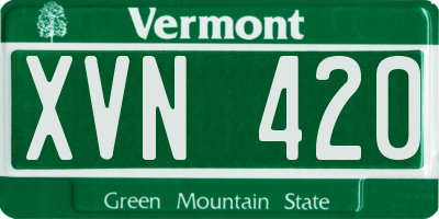 VT license plate XVN420