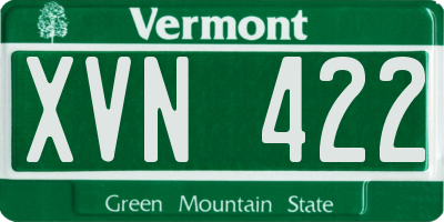 VT license plate XVN422