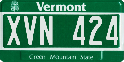VT license plate XVN424