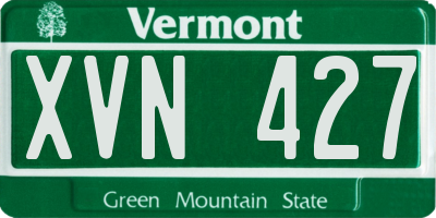 VT license plate XVN427