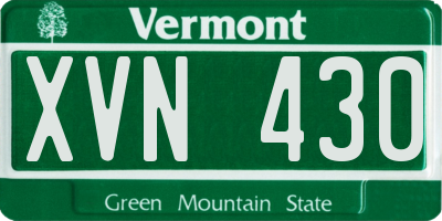 VT license plate XVN430
