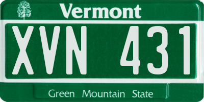 VT license plate XVN431