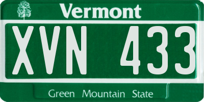 VT license plate XVN433