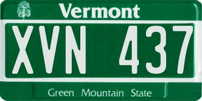 VT license plate XVN437