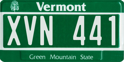 VT license plate XVN441