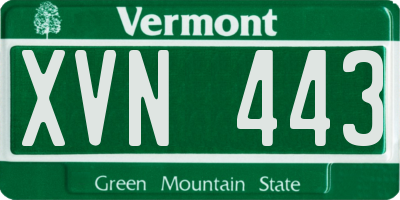 VT license plate XVN443