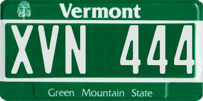 VT license plate XVN444