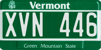 VT license plate XVN446