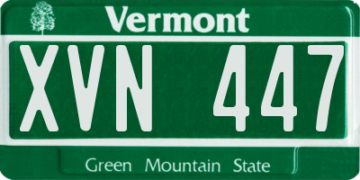 VT license plate XVN447