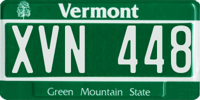 VT license plate XVN448