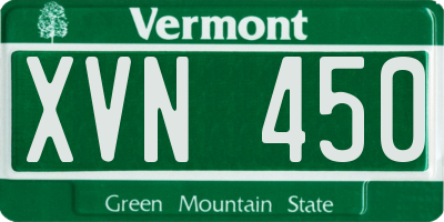 VT license plate XVN450