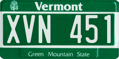 VT license plate XVN451
