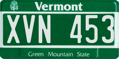 VT license plate XVN453