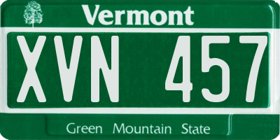 VT license plate XVN457