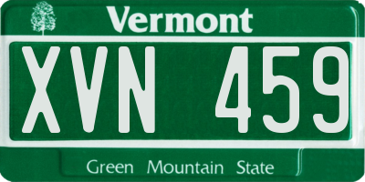 VT license plate XVN459