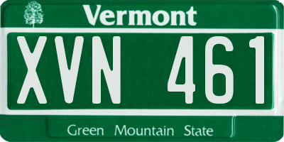 VT license plate XVN461