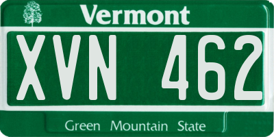 VT license plate XVN462