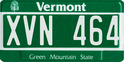VT license plate XVN464