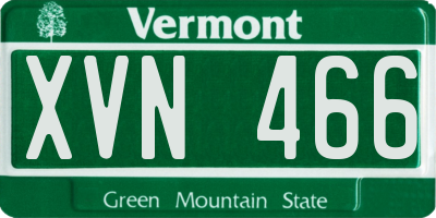 VT license plate XVN466